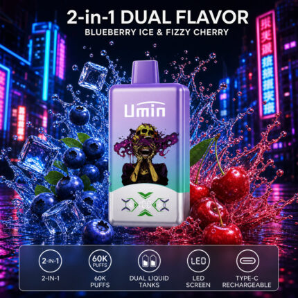 UMIN 2in1 60000 – smak Blueberry Ice & Fizzy Cherry